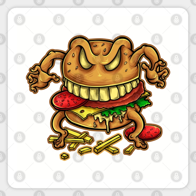 Hamburger Monster Illustrated Design Sticker by Jarecrow 